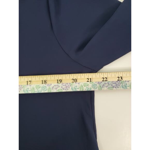 Meraki Large Color block Blue Pink Orange Meraki Brand 3/4 Sleeve V Neck blouse - Picture 5 of 8